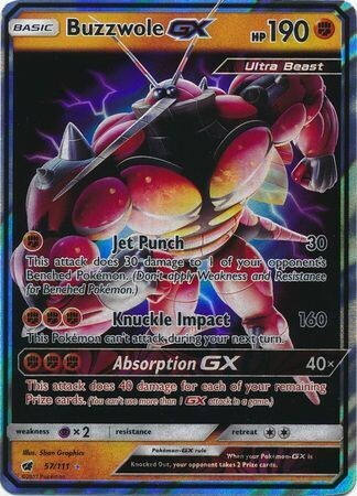 SJ Buzzwole GX - 57/111 - Ultra Rare
Sun &amp; Moon: Crimson Invasion Singles