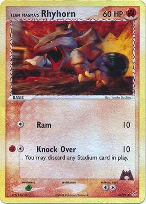 Team Magma&#39;s Rhyhorn - 68/95 - Common Reverse Holo
Ex Team Magma vs. Team Aqua Reverse Holo Singles