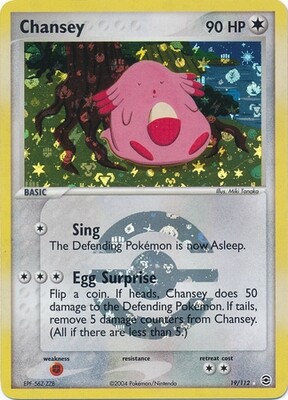 Chansey - 19/112 - Rare Reverse Holo
Ex Fire Red &amp; Leaf Green Reverse Holo Singles