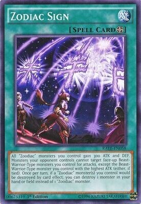 Zodiac Sign - RATE-EN058 - Common 1st Edition Raging Tempest 1st Edition Singles (espanol)