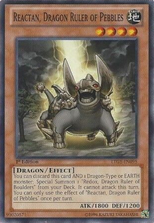 Reactan, Dragon Ruler of Pebbles - LTGY-EN095 - Common 1st Edition Lord of the Tachyon Galaxy 1st Edition Singles (espanol)