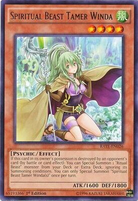 SH Spiritual Beast Tamer Winda - RATE-EN026 - Rare 1st Edition
Raging Tempest 1st Edition Singles