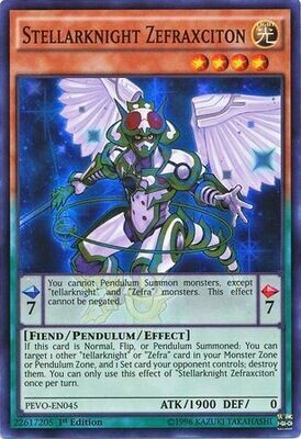 Stellarknight Zefraxciton - PEVO-EN045 - Super Rare 1st Edition Pendulum Evolution Singles
