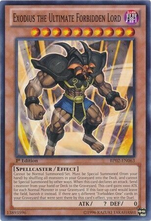 Exodius the Ultimate Forbidden Lord - BP02-EN063 - Common 1st Edition Battle Pack 2: War of the Giants 1st Edition Singles