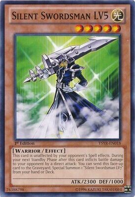 Silent Swordsman LV5 - YSYR-EN018 - Common 1st Edition
Starter Deck: Yugi Reloaded 1st Edition Singles