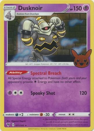 Dusknoir - 071/185 - Holo Rare
Pokemon Promo Cards