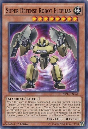 Super Defense Robot Elephan - MP14-EN064 - Common 1st Edition
Yu-Gi-Oh! 2014 Mega-Tins Singles