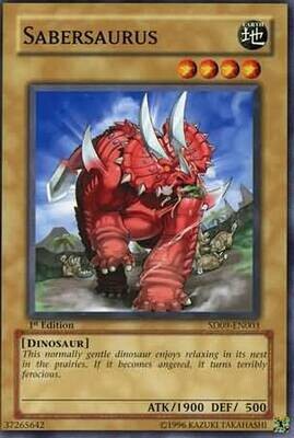 Sabersaurus - SD09-EN003 - Common 1st Edition Structure Deck: Dinosaur&#39;s Rage 1st Edition Singles