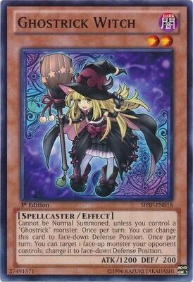 SH Ghostrick Witch - SHSP-EN018 - Common 1st Edition
Shadow Specters 1st Edition Singles