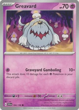 Greavard - 104/198 - Common Scarlet &amp; Violet (Base Set) Singles