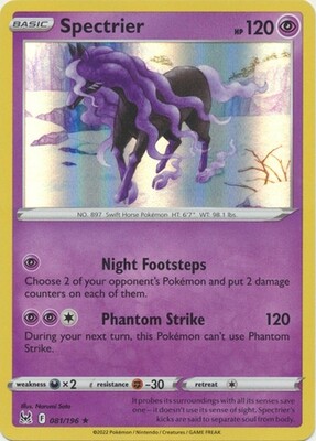 Spectrier - 081/196 - Holo Rare
Sword &amp; Shield: Lost Origin Singles