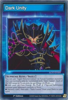 SH Dark Unity - SGX3-ENS09 - Common 1st Edition
Speed Duel GX: Duelists of Shadows Singles