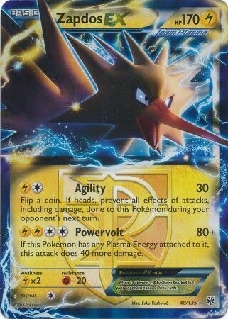 Zapdos EX - 48/135 - Ultra Rare
Black &amp; White 8: Plasma Storm Singles