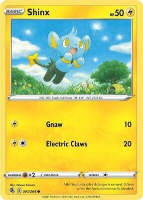 Shinx - 091/264 - Common
Sword &amp; Shield: Fusion Strike Singles