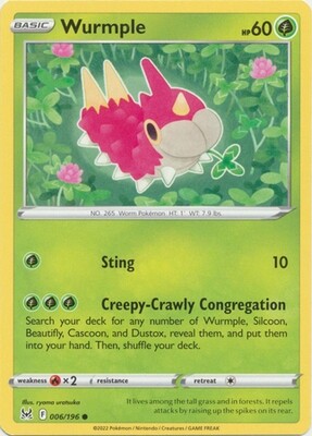 Wurmple - 006/196 - Common Sword &amp; Shield: Lost Origin Singles