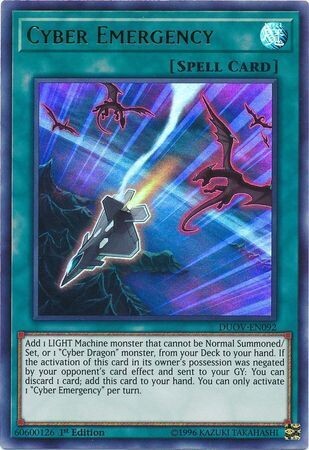 Cyber Emergency - DUOV-EN092 - Ultra Rare 1st Edition
Duel Overload 1st Edition Singles