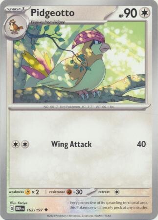 MY01 Pidgeotto - 163/197 - Uncommon
Obsidian Flames Singles