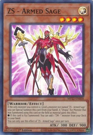 ZS - Armed Sage - MP22-EN058 - Super Rare 1st Edition 2022 Mega-Tin: Pharaoh&#39;s Gods 1st Edition Singles (Espanol)