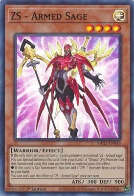 ZS - Armed Sage - MP22-EN058 - Super Rare 1st Edition 2022 Mega-Tin: Pharaoh&#39;s Gods 1st Edition Singles (Espanol)