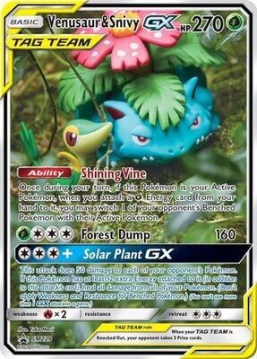 Venusaur &amp; Snivy GX - SM229 - Alternate Art Promo
Pokemon Sun &amp; Moon Promos