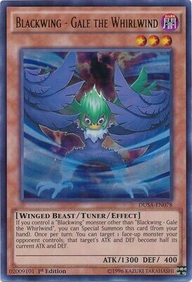 SH Blackwing - Gale the Whirlwind - DUSA-EN078 - Ultra Rare 1st Edition Duelist Saga 1st Edition Singles