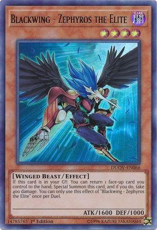 Blackwing - Zephyros the Elite - DUOV-EN066 - Ultra Rare 1st Edition Duel Overload 1st Edition Singles