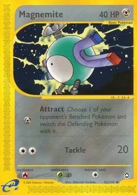 Magnemite - 52/147 - Uncommon
Aquapolis Singles