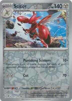MY01 Scizor - 141/197 - Holo Rare Reverse Holo
Obsidian Flames Reverse Holo Singles