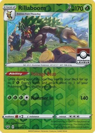 Rillaboom - 014/202 - Pokemon League Promo
Pokemon Championship/League/Organized Play Promos