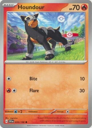 Houndour - 033/198 - Common
Scarlet &amp; Violet (Base Set) Singles
