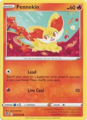 Fennekin - 025/195 - Common Sword &amp; Shield: Silver Tempest Singles