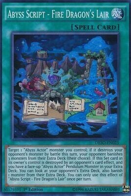 Abyss Script - Fire Dragon&#39;s Lair - DESO-EN025 - Super Rare 1st Edition Destiny Soldiers 1st Edition Singles