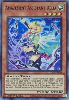 Amazement Assistant Delia - DAMA-EN020 - Super Rare 1st Edition Dawn of Majesty 1st Edition Singles