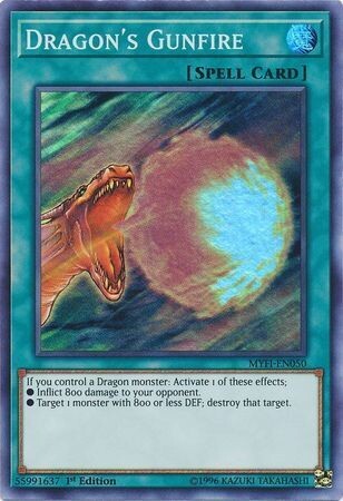 Dragon&#39;s Gunfire - MYFI-EN050 - Super Rare 1st Edition Mystic Fighters Singles