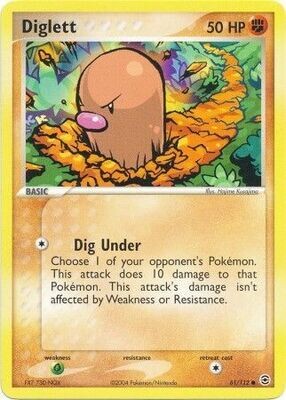 Diglett - 61/112 - Common
Ex Fire Red &amp; Leaf Green Singles