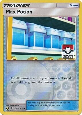 Max Potion - 128a/145 - League Promo
Pokemon Championship/League/Organized Play Promos