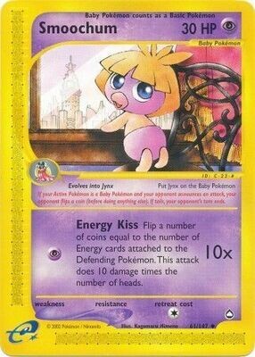 Smoochum - 61/147 - Uncommon
Aquapolis Singles