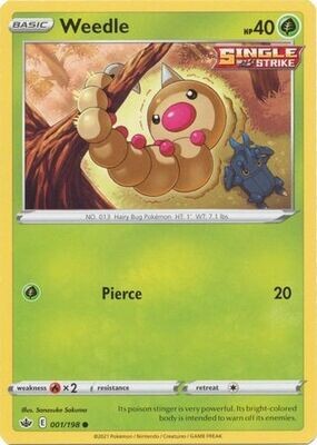 Weedle - 001/198 - Common Sword &amp; Shield: Chilling Reign Singles