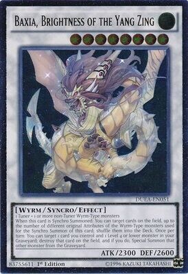 Ultimate Rare - Baxia, Brightness of the Yang Zing - DUEA-EN051 1st Edition
Duelist Alliance 1st Edition Singles