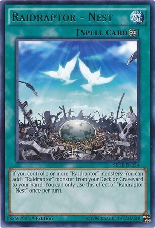 Raidraptor - Nest - SECE-EN054 - Rare 1st Edition
Secrets of Eternity (SECE) 1st Edition Singles