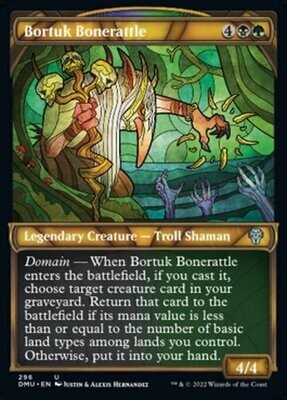 Bortuk Bonerattle 296 - Showcase Stained Glass Dominaria United Collector Booster Singles