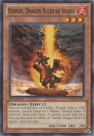 Burner, Dragon Ruler of Sparks - LTGY-EN097 - Common 1st Edition Lord of the Tachyon Galaxy 1st Edition Singles