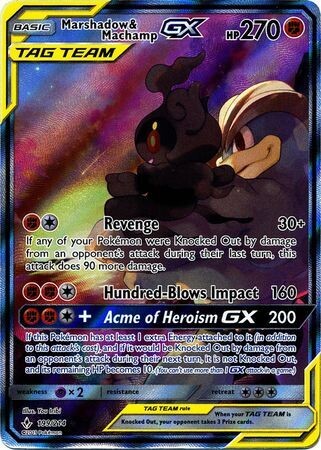 Marshadow &amp; Machamp GX - 199/214 - Alternate Art Ultra Rare
Sun &amp; Moon: Unbroken Bonds Singles