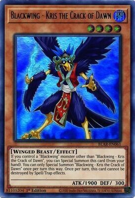SH Blackwing - Kris the Crack of Dawn - BLAR-EN061 - Ultra Rare 1st Edition Battles of Legend: Armageddon 1st Edition Singles