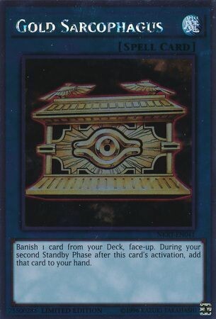 Gold Sarcophagus - NKRT-EN041 - Platinum Rare 1st Edition
Noble Knights of the Round Table Singles