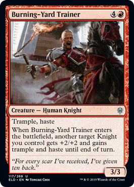 Burning-Yard Trainer 117/269 - Throne of Eldraine Singles (Español)