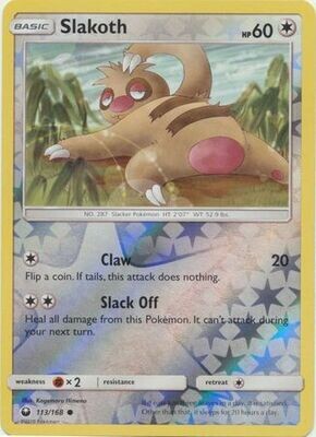 Slakoth - 113/168 - Common Reverse Holo
Sun &amp; Moon: Celestial Storm Reverse Holo Singles