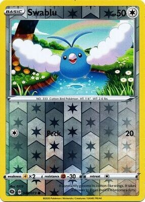 Swablu - 048/073 - Common Reverse Holo
Champion&#39;s Path Reverse Holo Singles