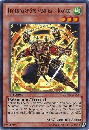 Legendary Six Samurai - Kageki - SDWA-EN018 - Super Rare 1st Edition Structure Deck: Samurai Warlords 1st Edition Singles