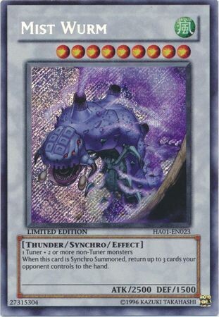 Mist Wurm - HA01-EN023 - Secret Rare Limited Edition
Hidden Arsenal 1 [HA01] 1st Edition Singles